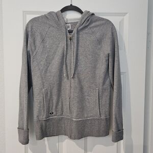 Converse One Star Full Zip Up Hoodie Sweatshirt Heather Gray Juniors XL Fits S M